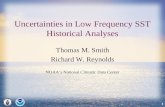 Uncertainties in Low Frequency SST Historical Analyses