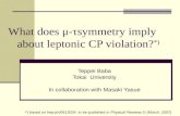 What does μ-τsymmetry imply       about leptonic CP violation? *)