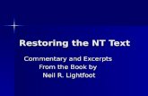 Restoring the NT Text