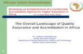 The Overall Landscape of Quality Assurance and Accreditation in Africa Dr. Yohannes Woldetensae