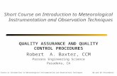 Short Course on Introduction to Meteorological Instrumentation and Observation Techniques
