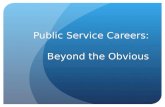 Public Service Careers:  Beyond the Obvious