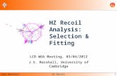 HZ Recoil Analysis: Selection & Fitting