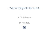 Warm magnets for LHeC