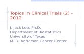 Topics in Clinical Trials (2 ) - 2012