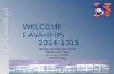 WELCOME  CAVALIERS 2014-1015