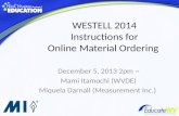 WESTELL 2014 Instructions for Online Material Ordering