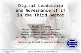 Digital Leadership and Governance  of  IT in the Third Sector