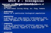 Unit 2 – Ecological Organization