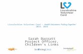 Lincolnshire  Volunteer Card –  Health Volunteers ‘Pulling Together’ 2014- 2016