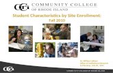 Student Characteristics by Site Enrollment:  Fall 2010