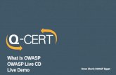 What is OWASP OWASP  Live CD  Live  Demo