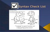 Syntax Check List