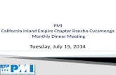 PMI California Inland Empire Chapter Rancho Cucamonga  Monthly  Dinner  Meeting