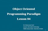 Object Oriented Programming Paradigm Lesson 04