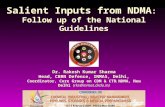 Salient Inputs from NDMA :  Follow up of the National Guidelines