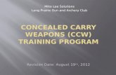 Concealed Carry Weapons (CCW) Training Program