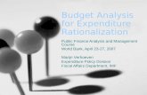 Budget Analysis for Expenditure Rationalization