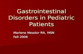 Gastrointestinal Disorders in Pediatric Patients