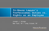 In-House Lawyer ’s Professional Duties vs. Rights as an Employee