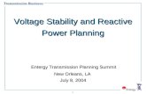 Voltage Stability and Reactive Power Planning