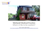 Welland  Medical Practice What is it like to  be  a patient ?