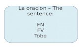La  oracion  –  The sentence : FN FV Tobe