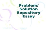 Problem/ Solution Expository Essay
