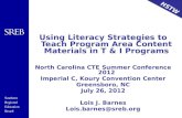 Using Literacy Strategies to Teach Program Area Content Materials in T & I Programs