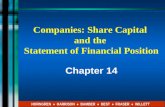 Companies: Share Capital  and the  Statement of Financial Position