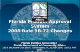 Florida Product Approval System 2008 Rule 9B-72 Changes