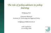 The role of policy advisers in policy learning