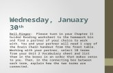 Wednesday, January 30 th