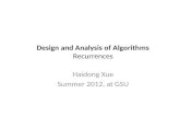 Design  and Analysis of Algorithms Recurrences