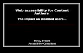 Web accessibility for Content Authors The impact on disabled users...