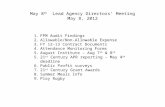 May 8 th   Lead Agency Directors’ Meeting May 8, 2012