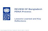 REVIEW OF Bangladesh  PDNA Process