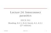 Lecture 24: Interconnect parasitics