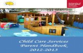 Child Care Services Parent Handbook 2012-2013