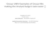 Group 1ARV Examples of Group Hits making the Analyst/Judge’s task easier