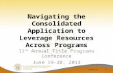 Navigating the Consolidated Application to Leverage Resources Across Programs