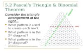 5.2 Pascal’s Triangle & Binomial Theorem
