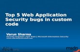 Top 5 Web Application Security bugs in custom code