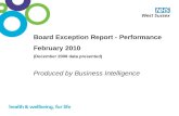 Board Exception Report - Performance  February 2010 (December 2009 data presented)