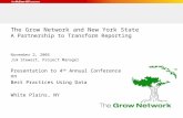 The Grow Network and New York State A Partnership to Transform Reporting
