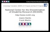 Knowledge Translation: NIDRR’s KT Program and New KT Projects