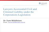 Lawyers Accessorial Civil and Criminal Liability under the  Corporations Legislation