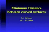 Minimum Distance between curved surfaces