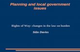 Planning and local government issues
