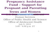 Pregnancy Assistance Fund – Support for Pregnant and Parenting Teens and Women